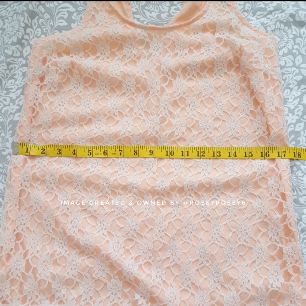 Jessica Simpson Peach/Pink Lace Pleated Tank Spring Summer Dress NWOT - Picture 6 of 7
